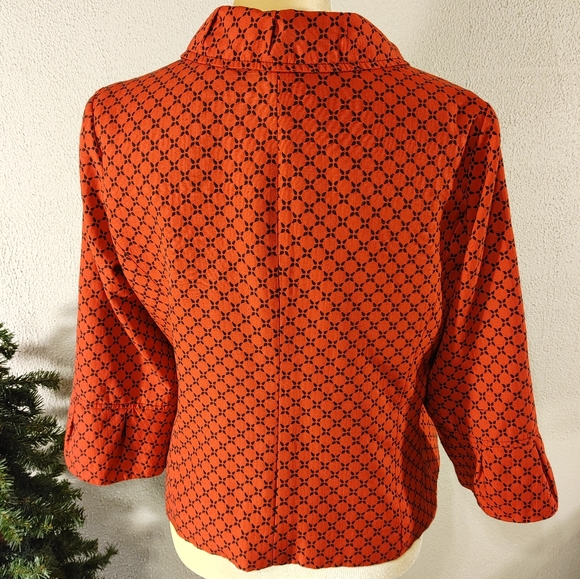 Kim Rogers red and black jacket 3/4 sleeves sz L - Picture 4 of 10